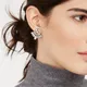 Boucles d'Oreilles Gothiques en Clip Blanc pour Femme Bijoux Avant et Arrière Nouvelle Collection