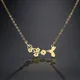 Kinitial-Collier pendentif animal en acier inoxydable pour femme collier fleur mignonne breloque