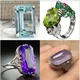 Bague en cristal pour femme rose violet Zcomprend on Big Ring perle de mariage fiançailles