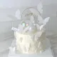 Papillons en plastique blanc translucide décorations de gâteau décoration de gâteau joyeux