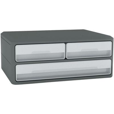 cep Schubladenbox »MoovUp« mit 3 Schubladen DIN A4 quer / DIN A5 quer grau, 37x14.6x14.6 cm