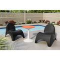 Strata Furniture 2 Angel Trumpet Patio Chairs & Sprout Table in Black/Orange