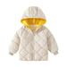 ZMHEGW Toddler Babys Boys Girls Thick Warm Hooded Coat Winter For Babys Clothes Coat Jacket Outwear Solid Colour