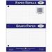 Roaring Spring 4x4 Graph Ruled Loose Leaf Filler Paper 3 Hole Punched 11 x 8.5 80 Sheets 15# White Paper