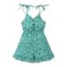 LSFYSZD Baby Girls Jumpsuit Shoulder Straps Tie Floral Printed Button Ruffle Short Pants Romper Loose One-Piece Summer Jumpsuit