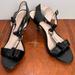 Coach Shoes | Coach Inez Black Patent Leather T-Strap Heels 6.5 B Metal Silver Hardware. | Color: Black | Size: 6.5