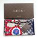 Gucci Accessories | New Gucci Scarf Logo Gg Print Club Web Blue Silk Wrap With Gucci Gift Box | Color: Blue/Red | Size: Os