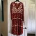 Free People Dresses | Free People Call On Me Maxi Top Dress Sz M Burgundy Sheer Long Sleeve Embroidery | Color: Red | Size: M