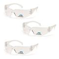 Pyramex Safety Intruder Reader Bifocals Clear Frame with Clear Lens (3 Pair) (Clear + 2.5 Lens)