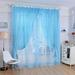 SPRING PARK 100x200cm Flower Rose Print Voile Tab Top Net Curtain Panel Window Tulle Living Room