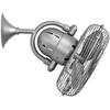 Matthews Fan Company KC-BN - Kaye 90Â° oscillating 3-speed 13 ceiling or wall fan in brushed nickel finish. Indoor and covered patio rated