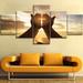 Latitude Run® 5 Piece Art Work for Home Wall Décor Set Canvas in Black/Brown/Yellow | 8 H x 24 W x 2 D in | Wayfair