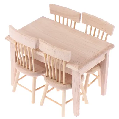 Table à manger l'inventaire avec chaise maison de course meubles en bois de simulation