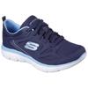 Sneaker SKECHERS "SUMMITS-SUITED", Damen, Gr. 37, blau (navy, blau), Leder, Textil, sportlich, Schuhe, Freizeitschuh, Trainingsschuh, Schnürschuh mit weicher Polsterung