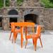 Flash Furniture 30 -inch Round Metal Indoor-Outdoor Table Set Orange