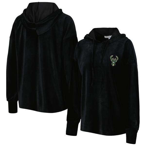 womens-touch-black-milwaukee-bucks-end-line-velour-pullover-hoodie/