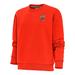 Women's Antigua Orange Cleveland Browns Primary Team Logo Victory Pullover Sweatshirt