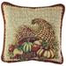 Violet Linen Fall Harvest Thanksgiving Autumn Leaves Sunflowers Fruits Pumpkins Tapestry Pattern Polyester Cotton Woven Tapestry Cornucopia 18 Inch x 18 Inch Decorative Throw Pillow Cover