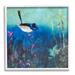 Stupell Industries Blue Bird Perched Sea Life Coral Underwater Scene Graphic Art White Framed Art Print Wall Art Design by Trudy Rice