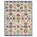 SAFAVIEH Aspen Giles Floral Bordered Wool Area Rug Ivory/Blue 9 x 12