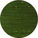 Ahgly Company Machine Washable Indoor Round Contemporary Shamrock Green Area Rugs 3 Round