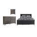 CDecor Home Furnishings Martinique French Gray 3-Piece Bedroom Set w/ Dresser Upholstered, Wood in Brown/Gray/Red | 62 H x 66 W x 86.25 D in | Wayfair