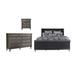 CDecor Home Furnishings Martinique French Gray 3-Piece Bedroom Set w/ Dresser Upholstered, in Brown/Gray/Red | 62 H x 77.75 W x 90.25 D in | Wayfair