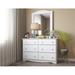 Charlton Home® West Newbury 6-Drawer Dresser w/ Mirror Wood in White | 77.6 H x 48.4 W x 17 D in | Wayfair A678654DC134461FB8AA3A44D5D2DFDE