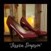 Jessica Simpson Shoes | "Jessica Simpson" Patent Leather Open-Toe Pumps | Color: Red | Size: 8
