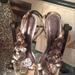 Coach Shoes | Gorgeous Bianca Coach Flowered Heels. Platinum Color For Mob Core Fabulousness ! | Color: Silver | Size: 6.5