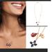 Tory Burch Jewelry | New Tory Burch Trio Of Charms Logo Necklace Ladybug, Acorn And Clover | Color: Gold | Size: Os