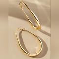 Anthropologie Jewelry | Gold Oblong Earrings | Color: Gold | Size: Os