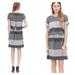 Madewell Dresses | Madewell Black + White Hashtag Stripe Print Silk Short Sleeve Dress Size 4 | Color: Black/White | Size: 4