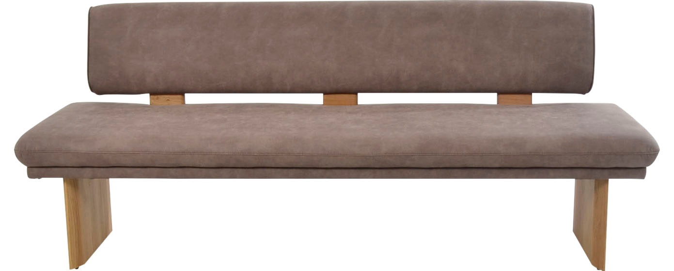 Polsterbank K+W KOMFORT & WOHNEN "Longbeach", braun (schlamm 77), B:204cm H:89cm T:71cm, Sitzbänke, Spitzkissenoptik im Sitz, wahlweise in der Breite 204cm oder 224cm Image