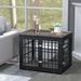 Tucker Murphy Pet™ Dog Crate Furniture, Dog Kennel Double Doors Heavy Duty Dog Cage End Table in Gray/Black | 26.2 H x 32.7 W x 23.6 D in | Wayfair