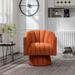 Barrel Chair - Willa Arlo™ Interiors Murrow 28" W Tufted Swivel Barrel Chair Velvet/Fabric in Orange | 30 H x 28 W x 27 D in | Wayfair