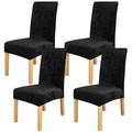 Ebern Designs Super Soft Velvet Side Chair Covers, Removable Stretch Dining Chair Protector For Party Velvet in Black | 24 H x 18 W x 4 D in | Wayfair