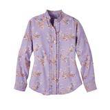 Blair Women's Haband Women's Soft-Brushed Flannel Button-Front Shirt - Purple - 4X - Womens