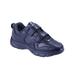 Blair Men's Dr. Max™ Leather Sneakers with Memory Foam - Navy - 8