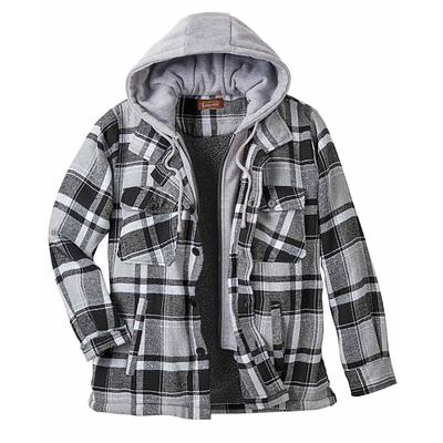 Blair Men's Haband Tailgater™ Sherpa Lined Men's Flannel Jacket - Grey - 5X