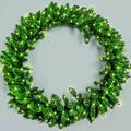 100cm Pre Lit Large Artificial Christmas Wreath 150 LED Lights Warm White Front Door Bushy Pine Green Indoor/Outdoor Wall Garland Holiday Christmas Decoration
