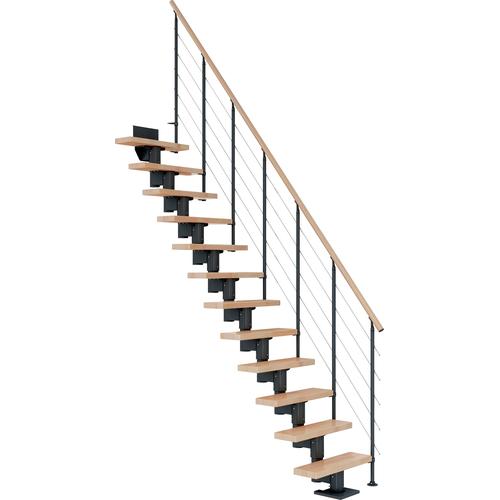 „DOLLE Mittelholmtreppe „“Dublin““ Treppen BucheMetall Gr. gerade, grau (anthrazit) Treppen“