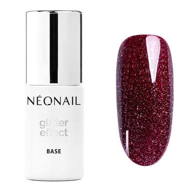 NEONAIL GLITTER EFFECT BASE - FEIN UV-Nagellack BURGUND SHINE 7.2 ml Schwarz