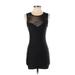 Forever 21 Casual Dress - Bodycon Crew Neck Sleeveless: Black Print Dresses - Women's Size Small