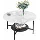 Unho - Table Basse Salon Ronde en Marbre Design Scantinave pour Salon Bureau Café - 80 x 47 cm