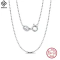 Rinntin-Collier de perles boule en argent regardé 925 pour femme bijoux fantaisie cadeau 40cm