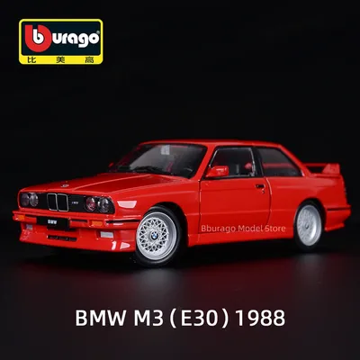 Bburago – voiture de sport BMW M3 (E30) 1:24 1988 véhicules statiques moulés modèle de voiture