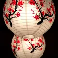 Abat-jour de lanterne en papier antique chinois fleur de prunier rond nouvel an décoration