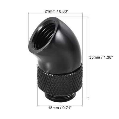 Male to Female Extender Fitting 45° for Water Cooling System