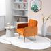 Orange Accent Chair, Leisure Single Sofa with Rose Golden Feet